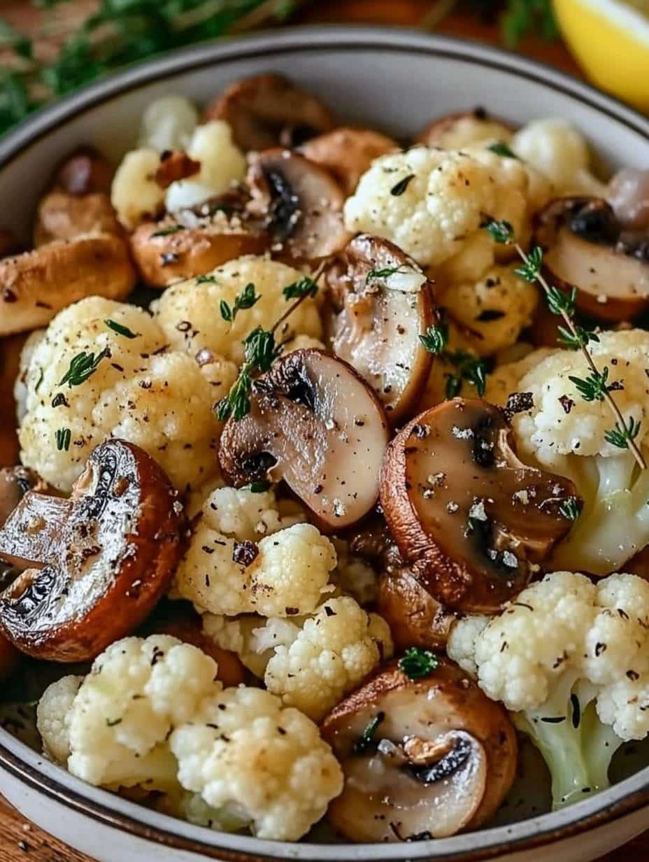 Blumenkohl Champignons Pfanne mit Knoblauch in 15 Minuten - Perfekte ...