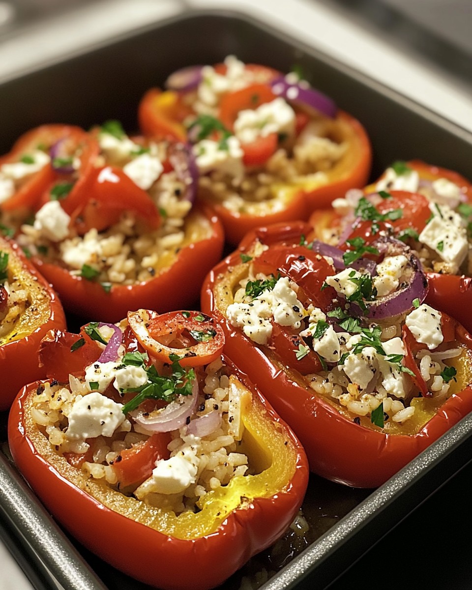 Gefüllte Paprikaschoten mit Reis und Feta - Perfekte Rezepte